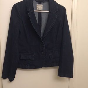 Fitted denim blazer